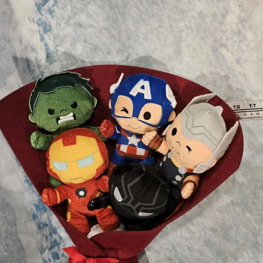 Marvel Avengers Plush Bouquet Iron Man Hulk Captain America Black Panther Thor